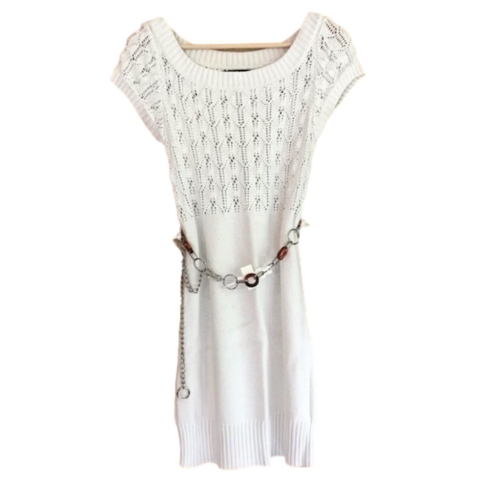 Vintage Maurices cap sleeve open knit tunic sweater dress size small